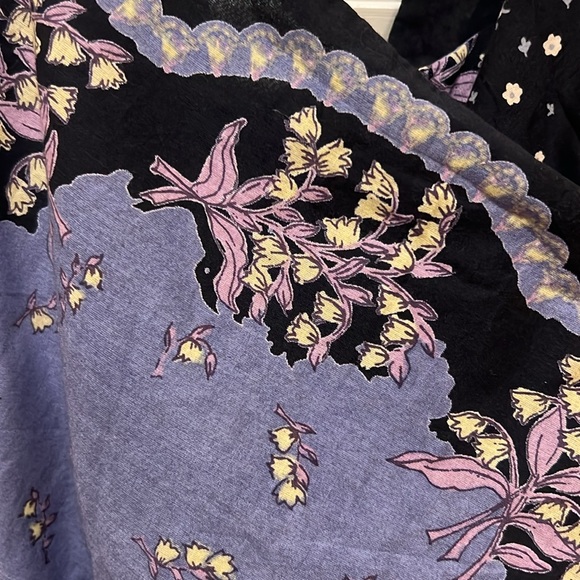 Free People Sweet Thing Mixed Print Cotton Bodysuit in Granite Combo,Size S, New - Picture 6 of 15